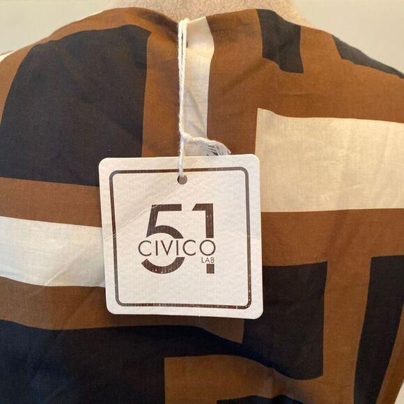 CIVICO 51 Made in Italy Women’s Maxi Brown And Black Sleeveless Dress Sz L - Picture 10 of 15